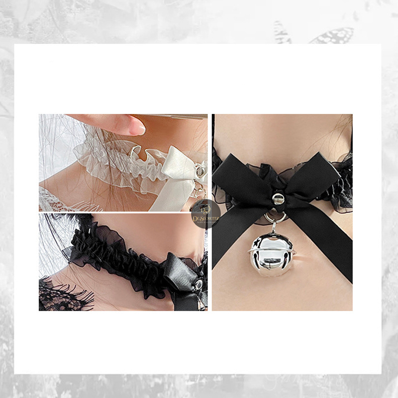 DeSecrettz NADINE Lace Collar Necklace With Bell For Cosplay Accessories