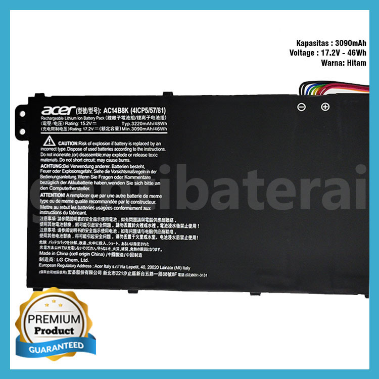 Baterai laptop Acer Aspire V3-111 V3-371 V3-112 V5-122 V5-132 E5-721