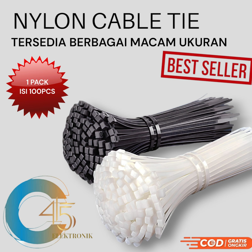 

Cable Tie Cable Ties 2,5x100mm Kabel Tie Kabel Ties 1 Pack isi 100Pcs