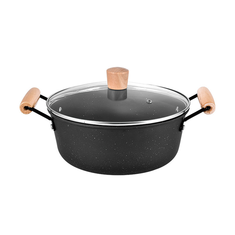 Sehat dan pot non -stick Set Wajan Premium 3 Pcs Panci 24-30 cm batu Maifan Set pot non -stick