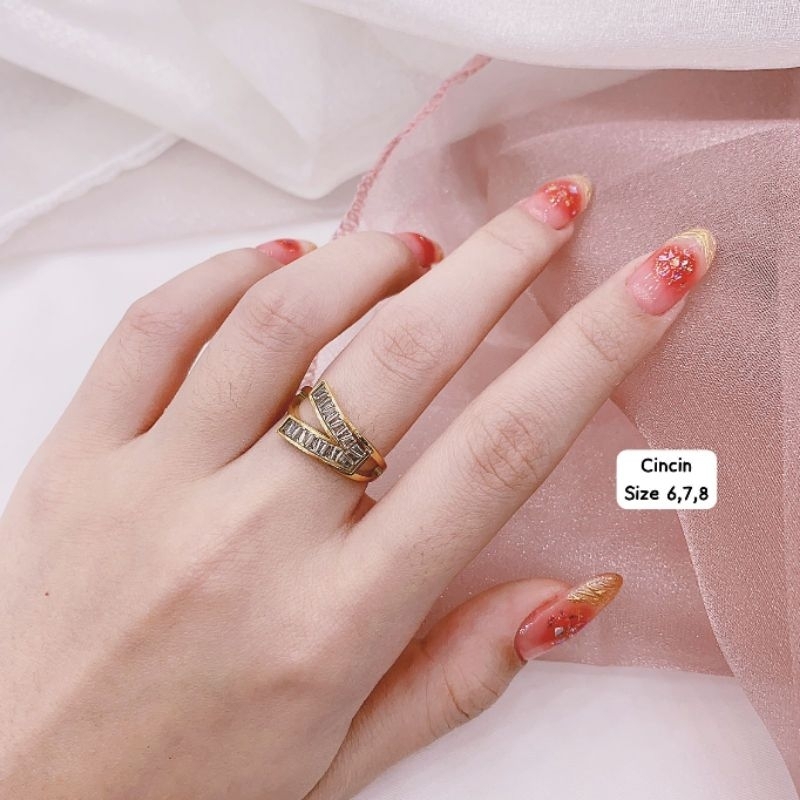 Cincin Titanium Asli Premium Quality Anti karat anti alergi Stainless steel ori Ct01