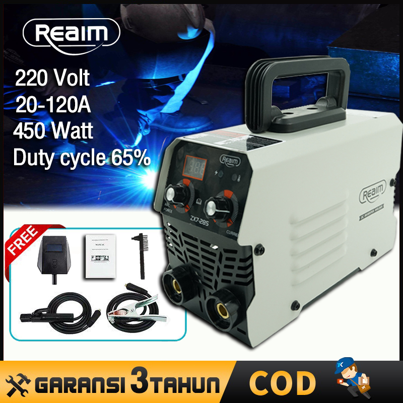Mesin Las Reaim Inverter MMA 120 IGBT 450 watt / Mesin las mig tanpa gas / Mesin trafo las / welding / alat las