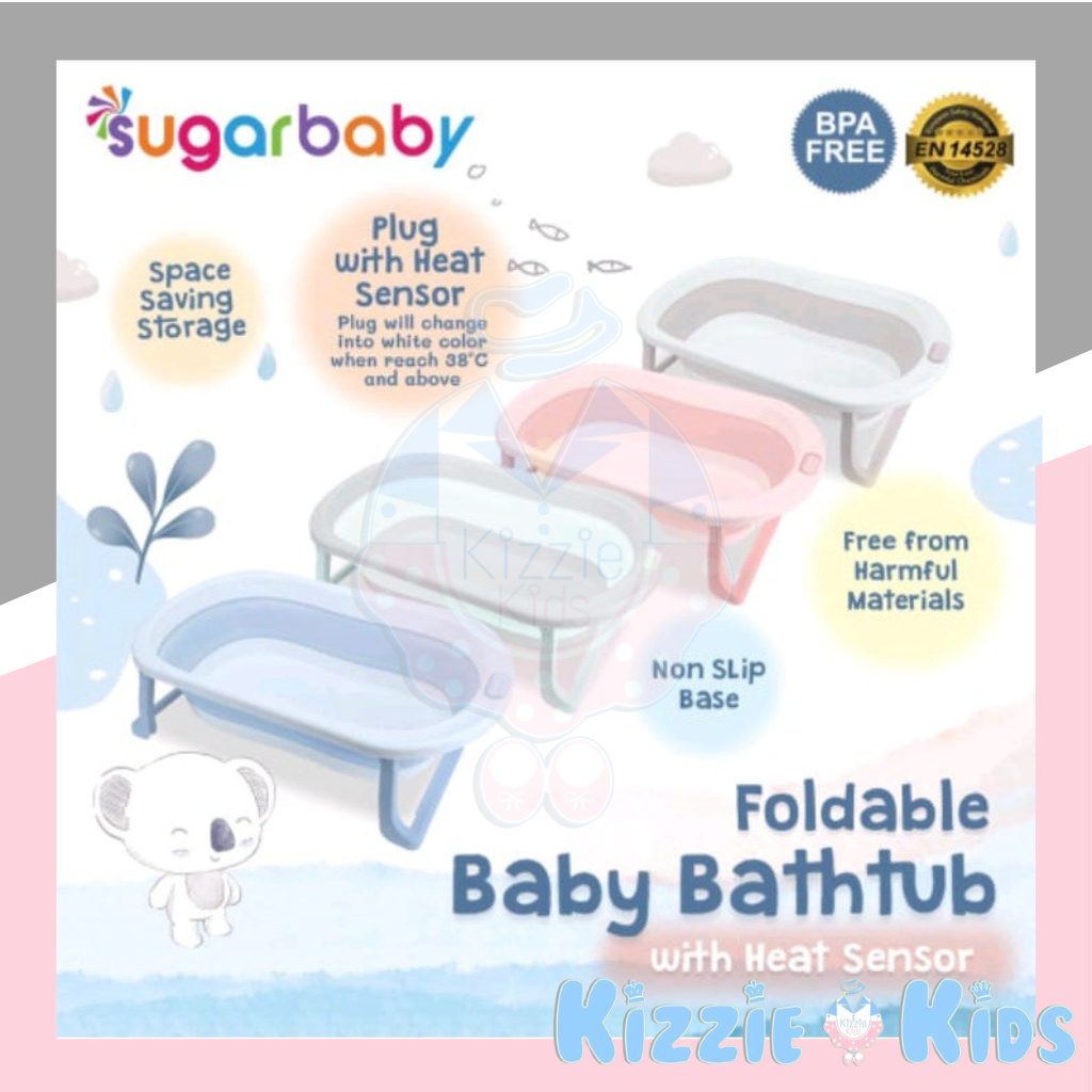 Sugar Baby foldable baby bathtub dengan sensor panas F76&amp;F79&amp;XL&amp;F82 / Bak Mandi Bayi Lipat dengan sensor panas/Bak Bayi