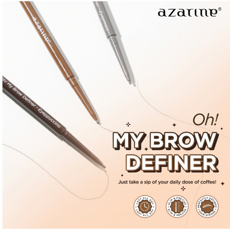 ❤️BEST SELLER❤️PROMO Azarine x Red Velvet Oh My Brow Eyebrow Matic Black, Brown, Ash Grey| Oh So Fine Liner Eyeliner Brown Black