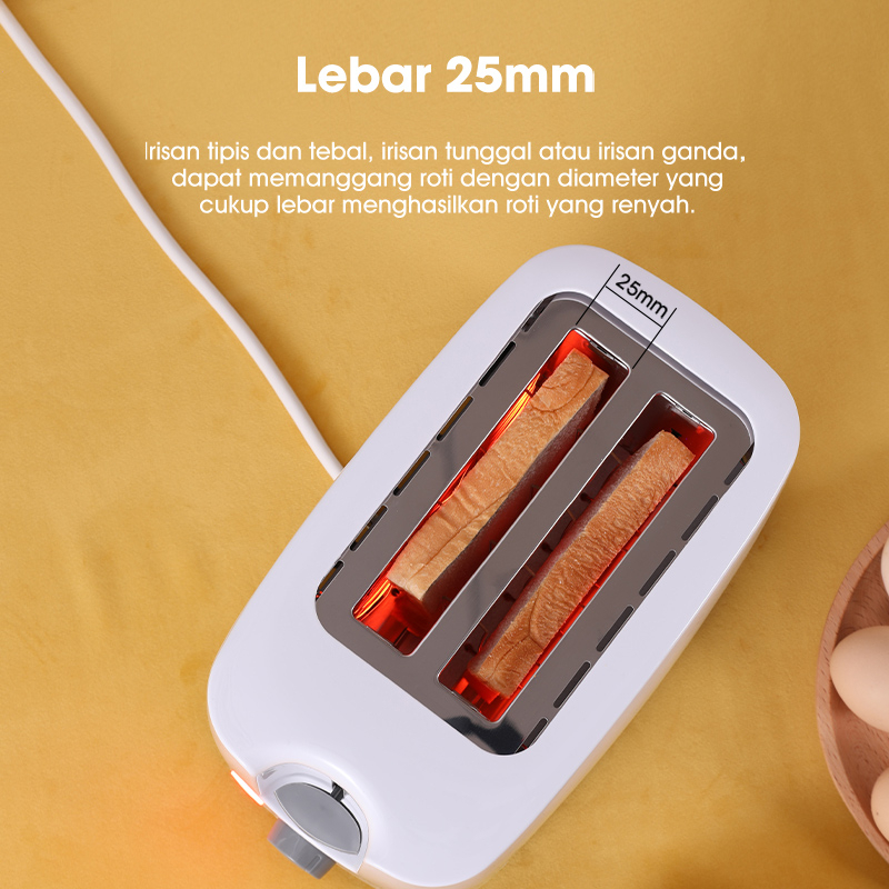 Samono 500W Toaster Pemanggang Roti Listrik Bread Toaster 7 Tingkat Panas 2 Sisi SW-TW750