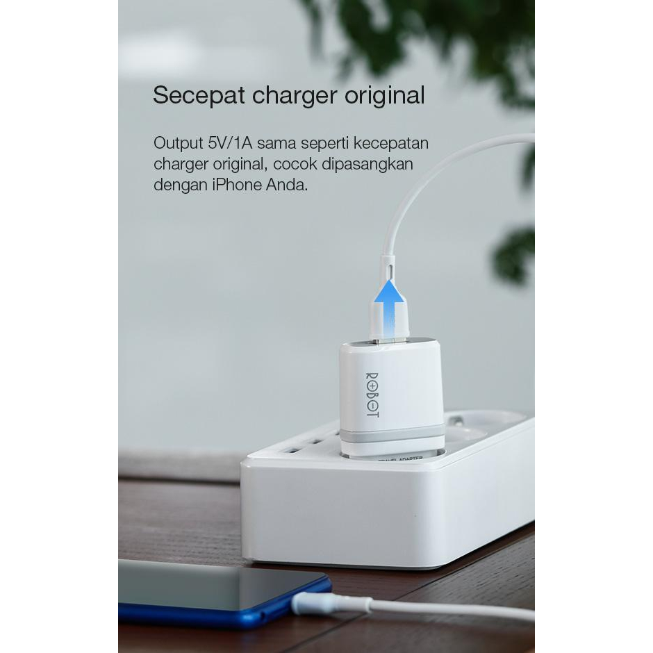 Robot Charger RT-K7 Fast Charging Kabel Micro USB Original Casan Quick Charge Dual - Garansi 1 Tahun