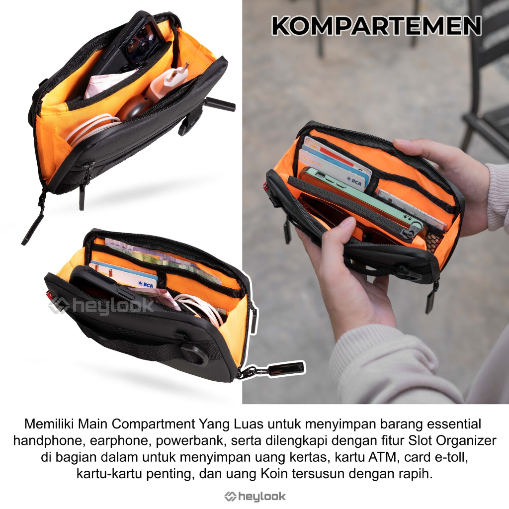 HEYLOOK Official - Clutch Bag Zeux Multyfungsi 3 in 1 Hand Bag Anti-Air Pouch Bag Pria Wanita Waterproof