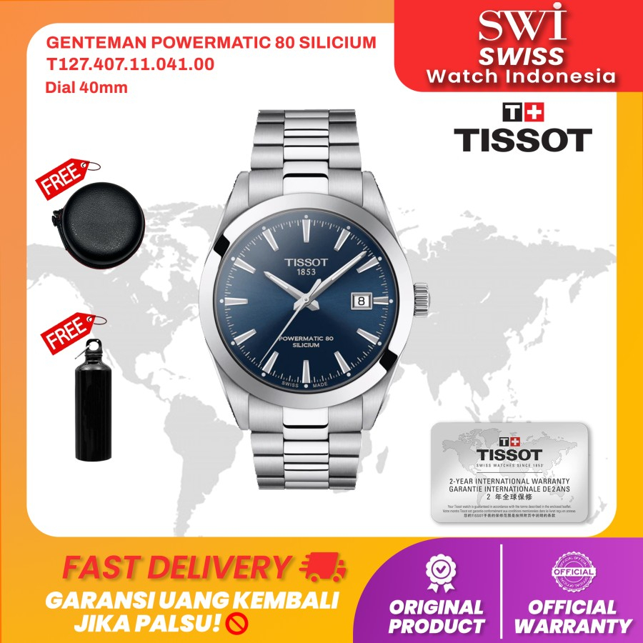Jam Tangan Pria Analog Tissot T127.407.11.041.00 Gentleman Powermatic
