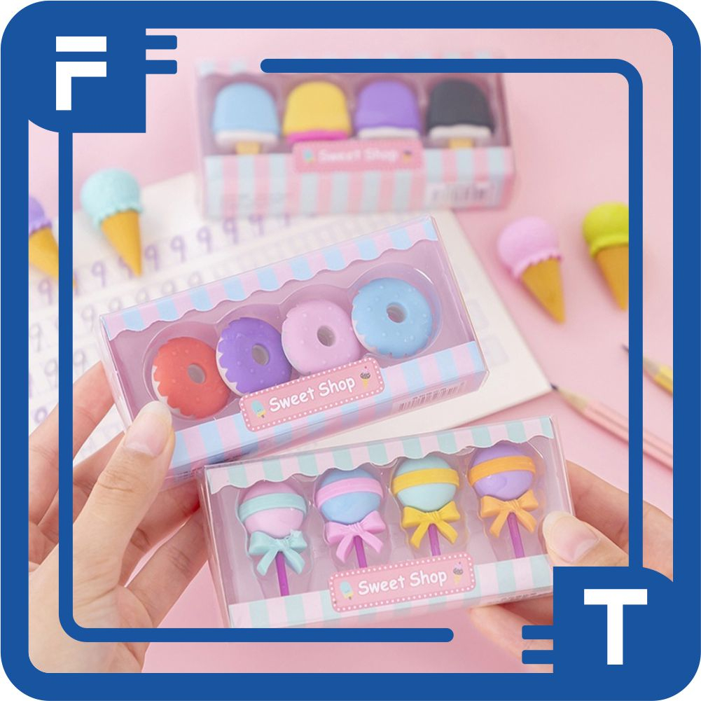 

✦FT✦ Penghapus Set Cute / Penghapus Pensil Model Ice Cream Donat Lolipop / Penghapus Pensil Karakter Lucu S075