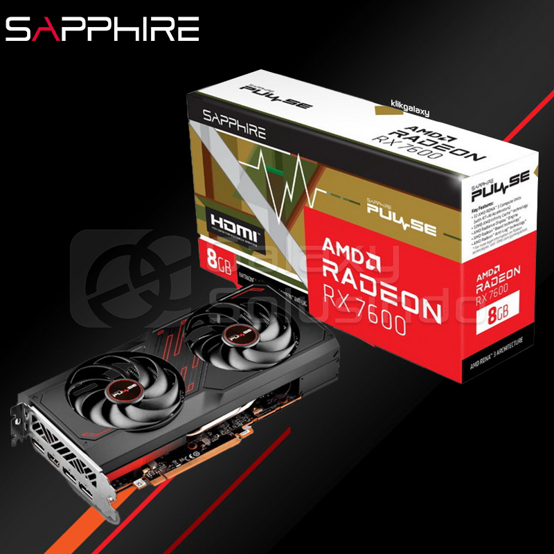 SAPPHIRE PULSE Radeon RX 7600 8GB OC GDDR6 - RX7600 DDR6