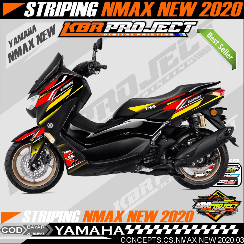 NMAX NEW 2020 STIKER  STRIPING PREMIUM MOTOR KEREN LIS VARIASI NMAX NEW 2020 STIKER MOTOR YAMAHA DES