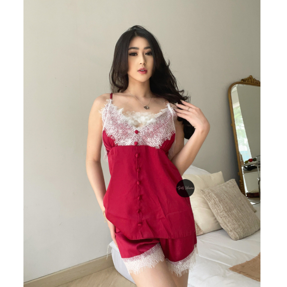 Samantha Set Tanktop Dan Celana Pendek [ Girlsheaven_id ]
