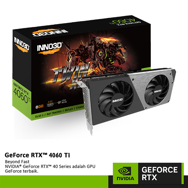 VGA INNO3D GeForce RTX 4060 Ti TWIN X2 8GB DDR6 | RTX4060Ti 8GB GDDR6