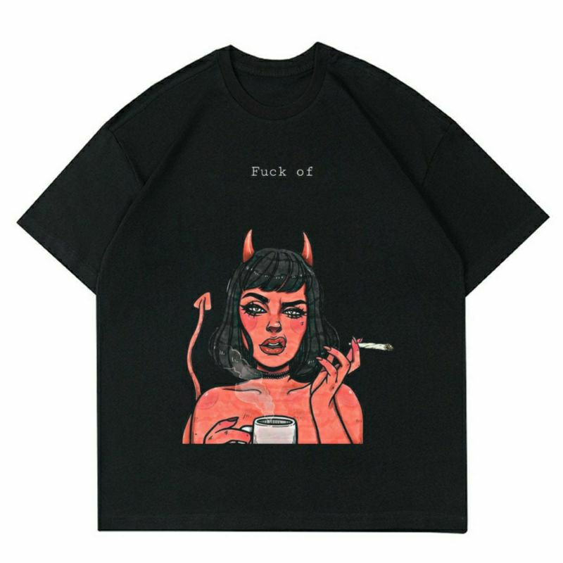 BAJU RED DEVIL GIRL | T-SHIRT KAOS RED DEVIL GIRL | KAOS BAJU PRIA | BAJU VINTAGE | STREETWEAR ART| 