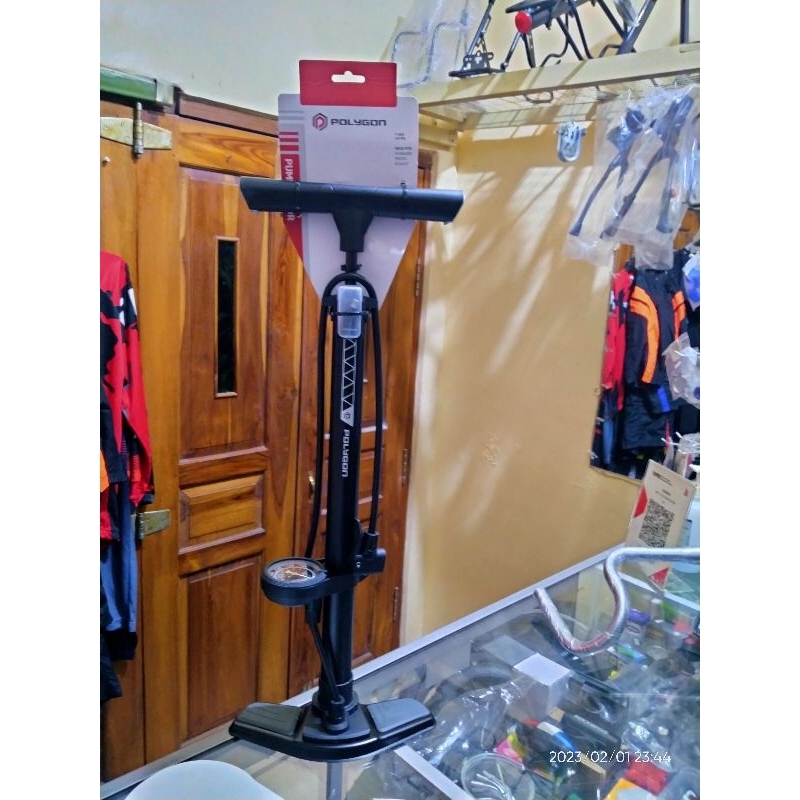 Pompa sepeda Polygon 160 psi Presta / motor AV FV pompa angin ban sepeda