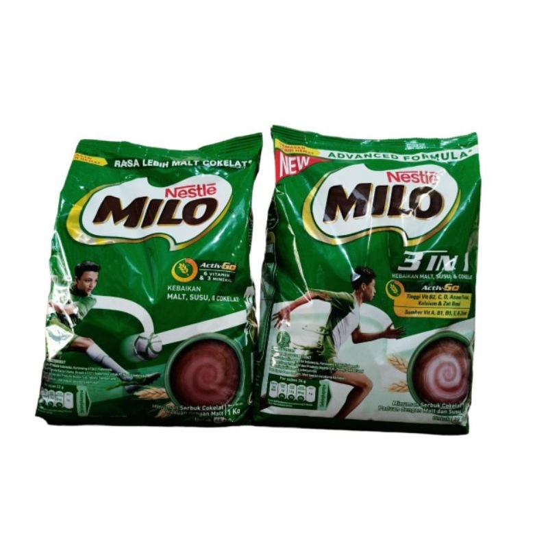 MILO 3in1 ACTIV-GO SUSU COKLAT/SUSUCOKLAT/COKLAT SUSU MILO NESTLE 990gr/1kg