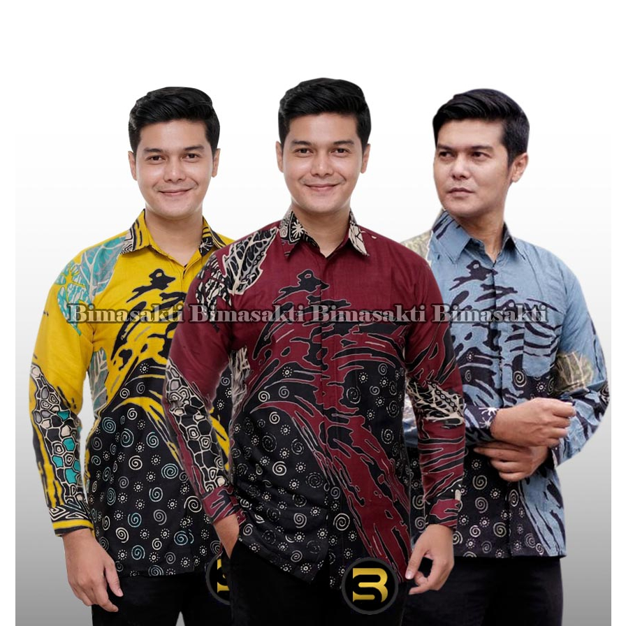 Kemeja Batik motif terbaru Pria Lengan Panjang Exclusive Kemeja Batik Cowok Kerja Kantoran Batik motif abstrak modern