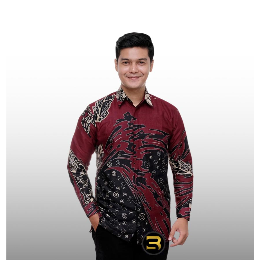 Kemeja Batik motif terbaru Pria Lengan Panjang Exclusive Kemeja Batik Cowok Kerja Kantoran Batik motif abstrak modern