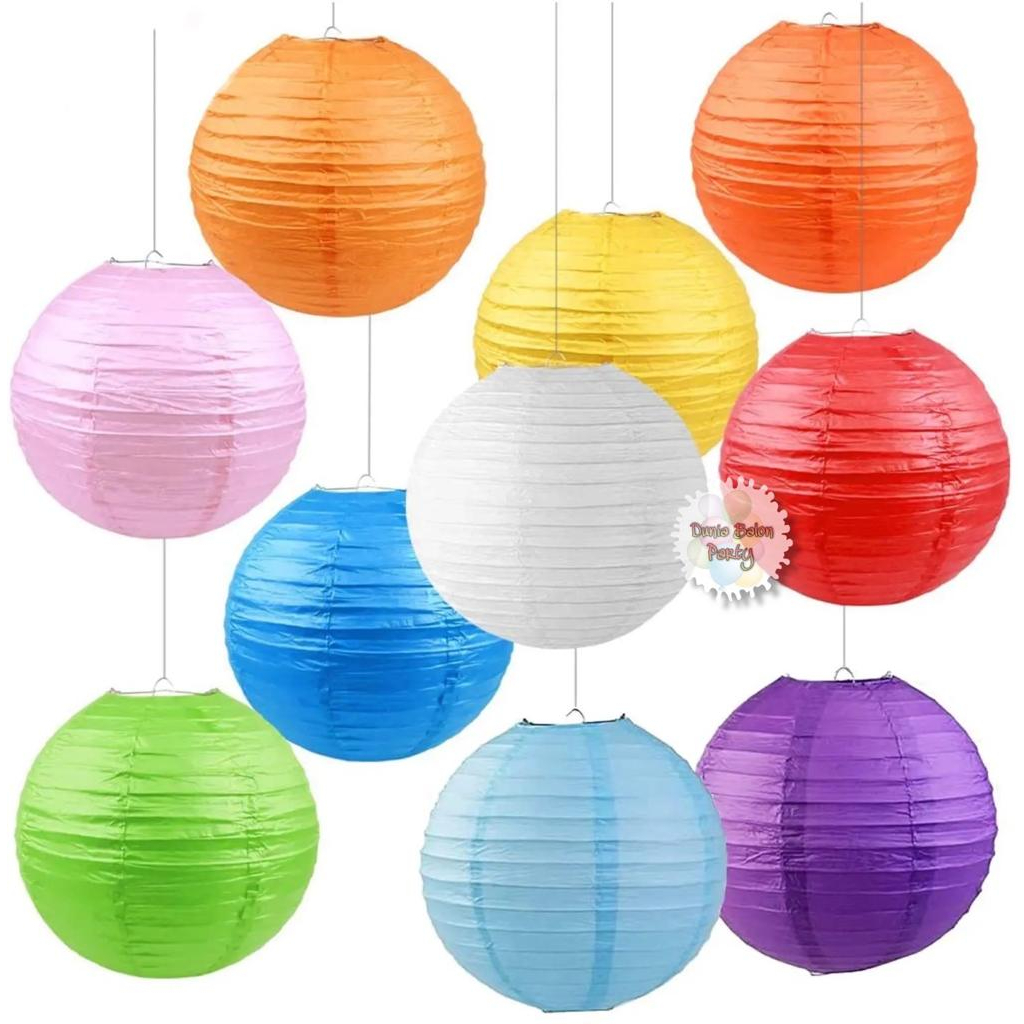 Lampion Kertas Gantung ( 20 cm ) Aneka Warna