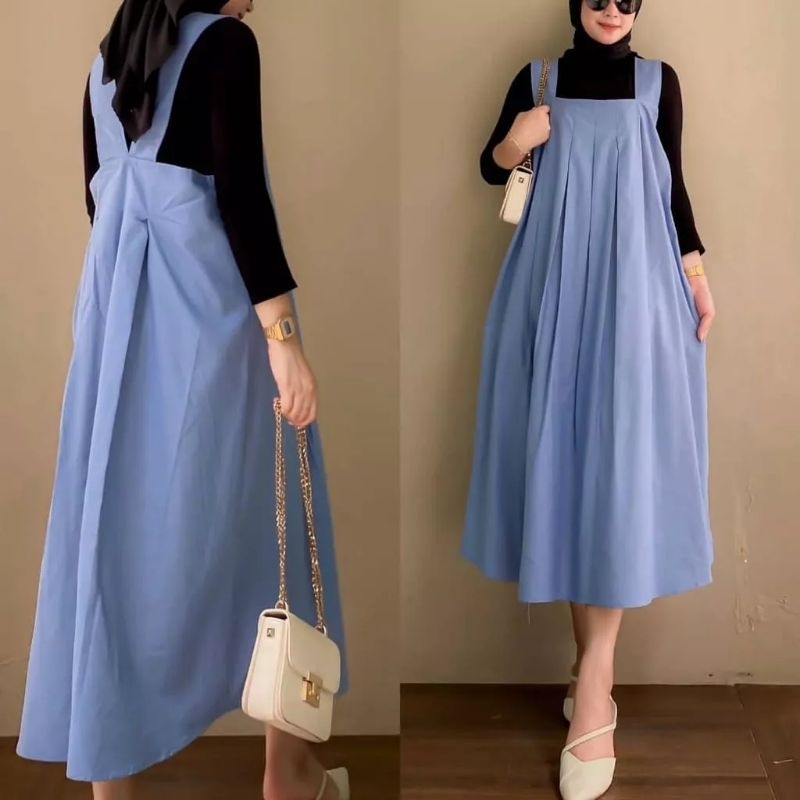 Tamstore Overall Dress Crinkle Airflow Alila Atasan Wanita