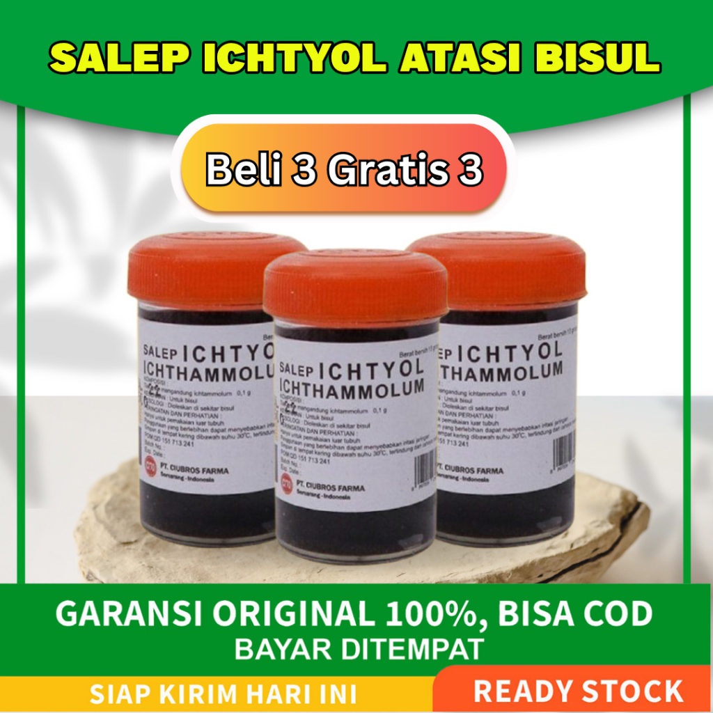 BELI 3 PCS GRATIS 3 PCS SALEP BISUL ICHTYOL - SALEP BPOM HILANGKAN BISUL, ANTIBAKTERIAL, ANTI JAMUR, ANTI PERADANGAN