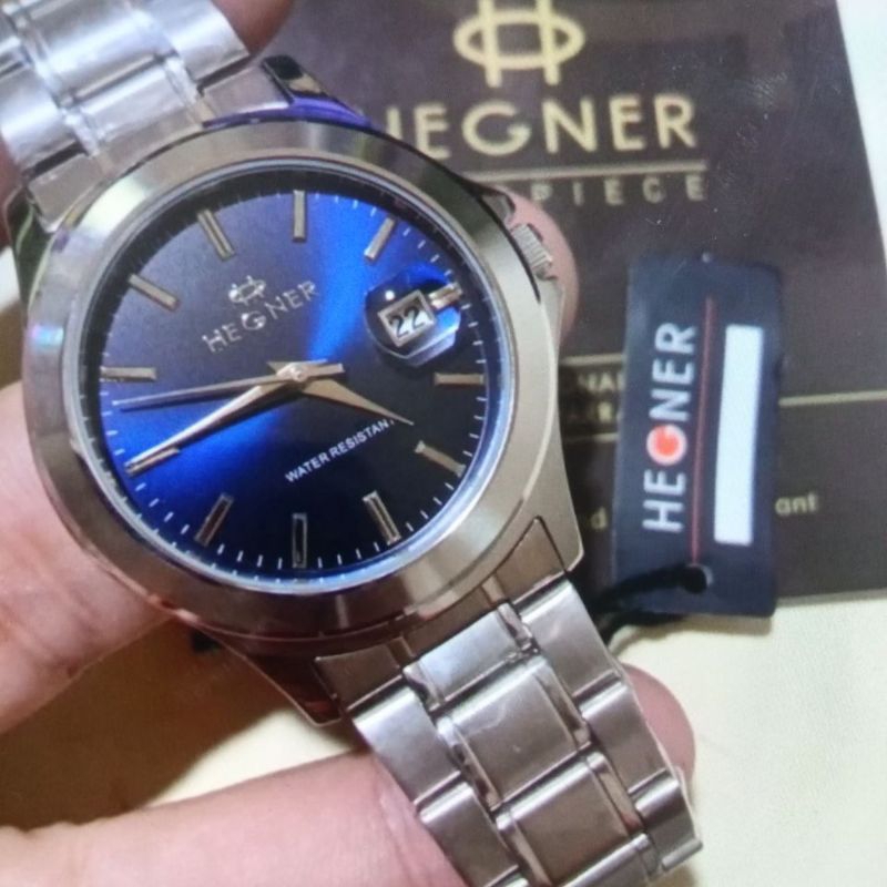 jam tangan pria silver biru