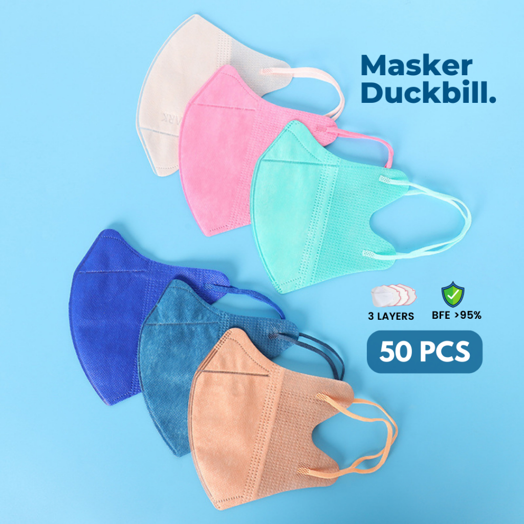 Masker Duckbil 50 Pcs 3 Ply Masker Medis Duckbill