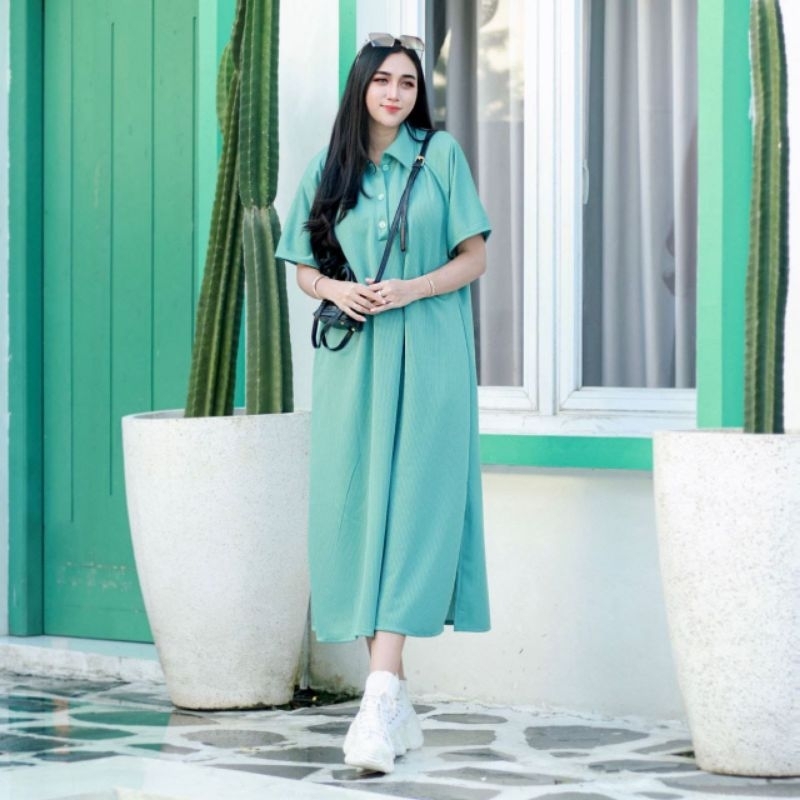 Baju Dress Fashion Kekinian Jenny Dress / Dress Bahan Knit Premium Size Jumbo