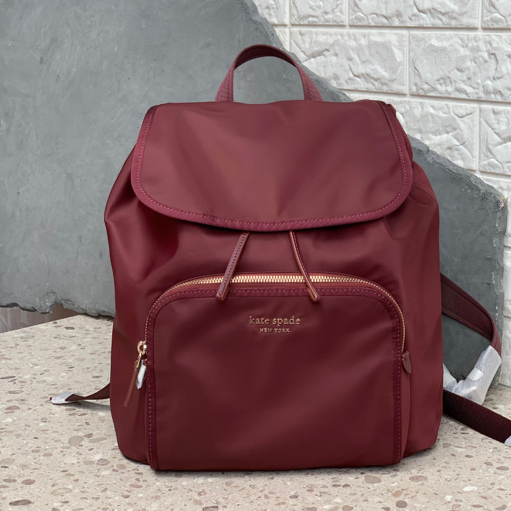 Kate Spade Sam Nylon Medium Backpack Dark Merlot