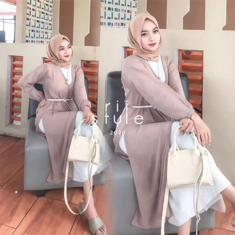 ALEA Outer - Tunik Ceruty - Outer Wanita- Long Outer