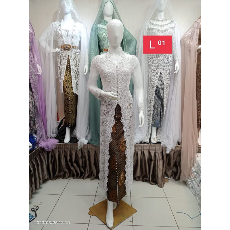 kebaya akad nikah Payet sematakai satu set rok/ pri  Daleman manset)