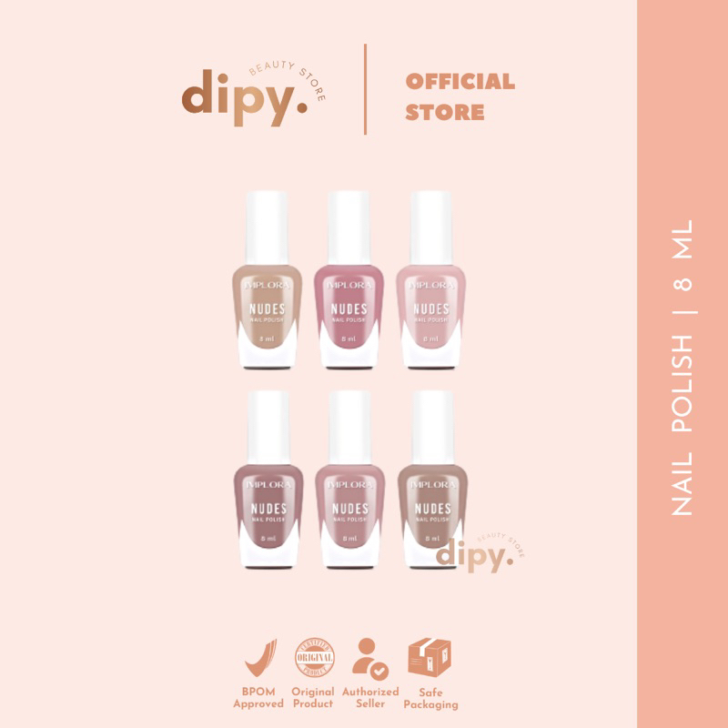 IMPLORA  - Nail Polish Kutek Nudes Edition Cat Kuku Tahan Lama Original Viral BPOM