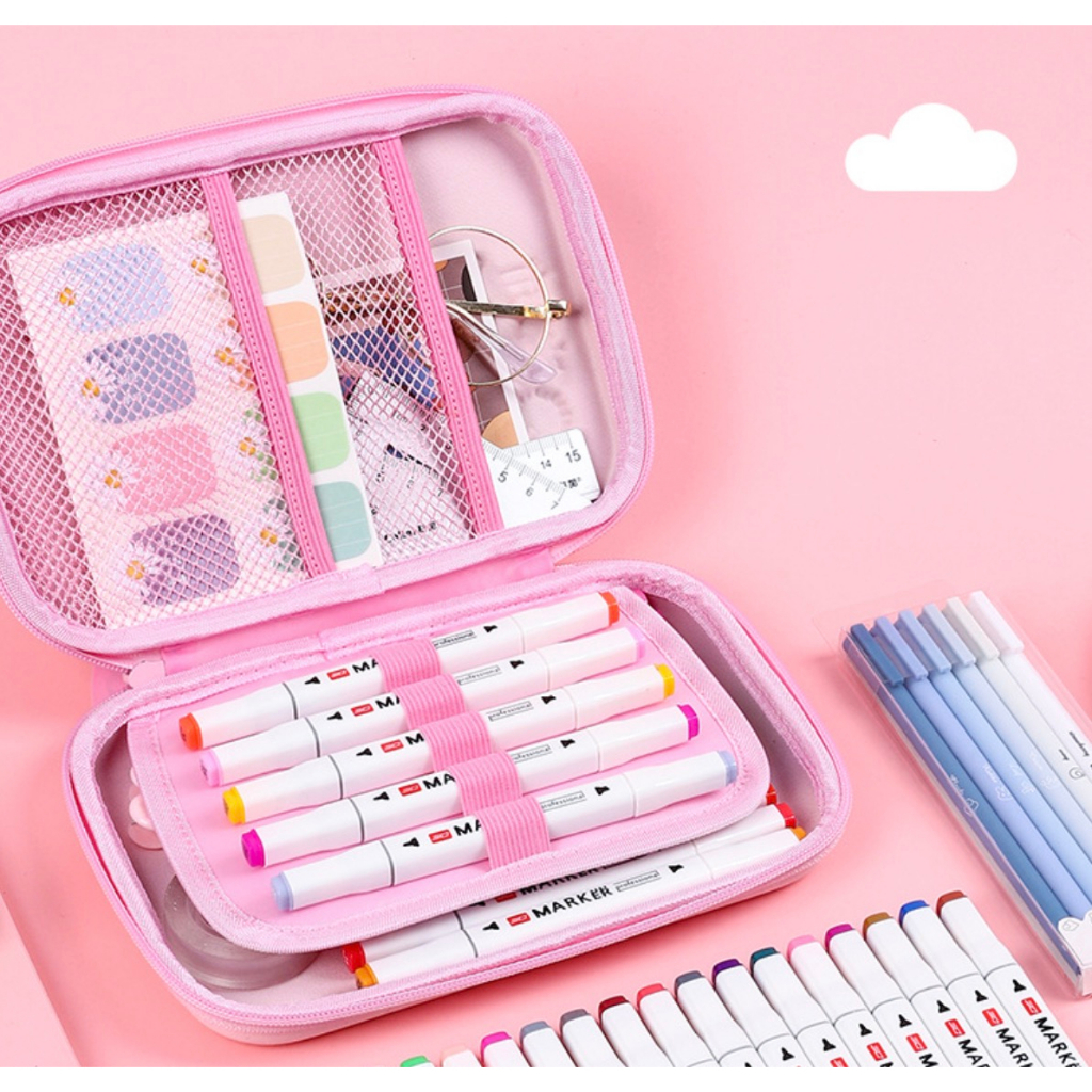TXS19 Tempat Pensil EVA Jumbo Size Pen Pulpen Sekolah DELUXE School Pencil Bag Box TKM