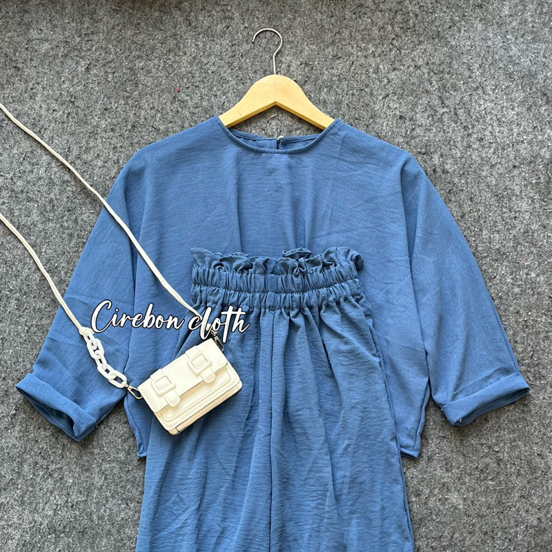 ONE SET AMELIA - Cirebon Cloth | SET CRINKLE AIRFLOW | ONE SET WANITA MURAH
