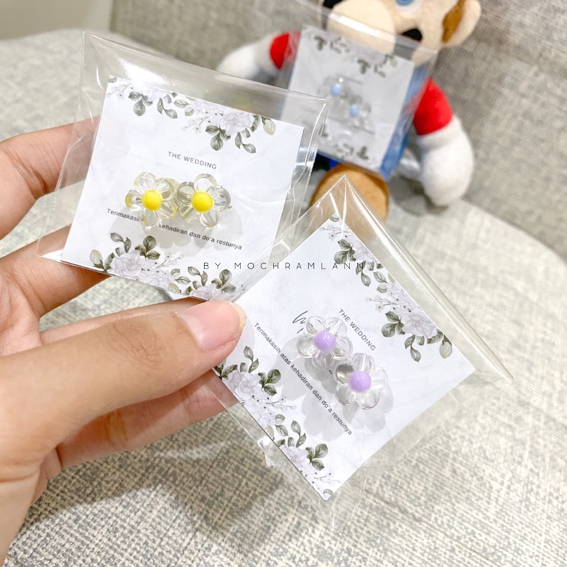 Souvenir pernikahan BUNGA AKRILIK warna pastel ISI 50pcs | souvenir wedding | souvenir wedding murah