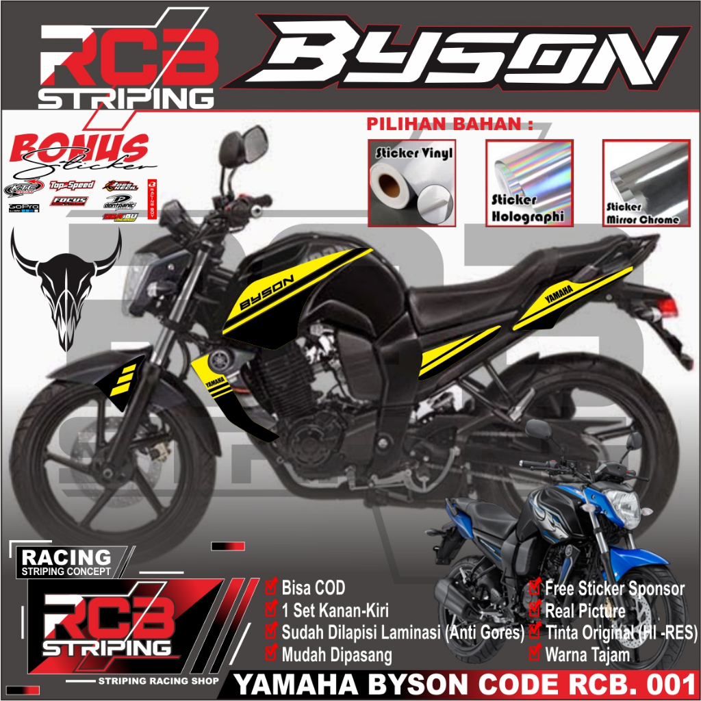 Striping Byson Karbu Variasi - Sticker Striping Lis Byson Karbu - Striping Byson Karbu RCB 001