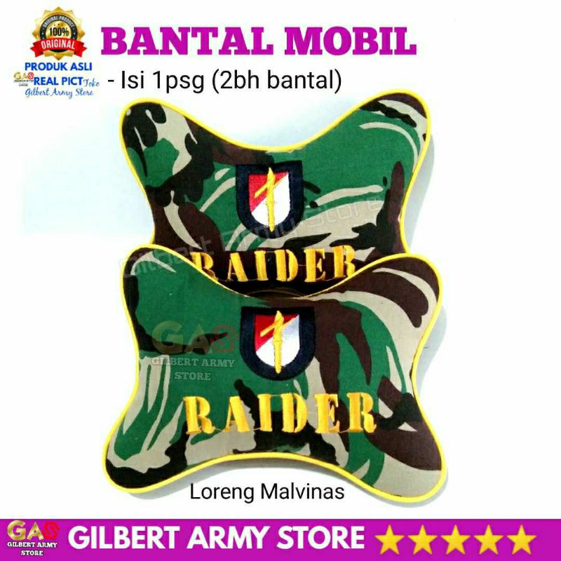 Bantal Mobil Loreng Malvinas TNI-AD kopasus infanteri  Gilbert Army Store Kualitas Premium Murah