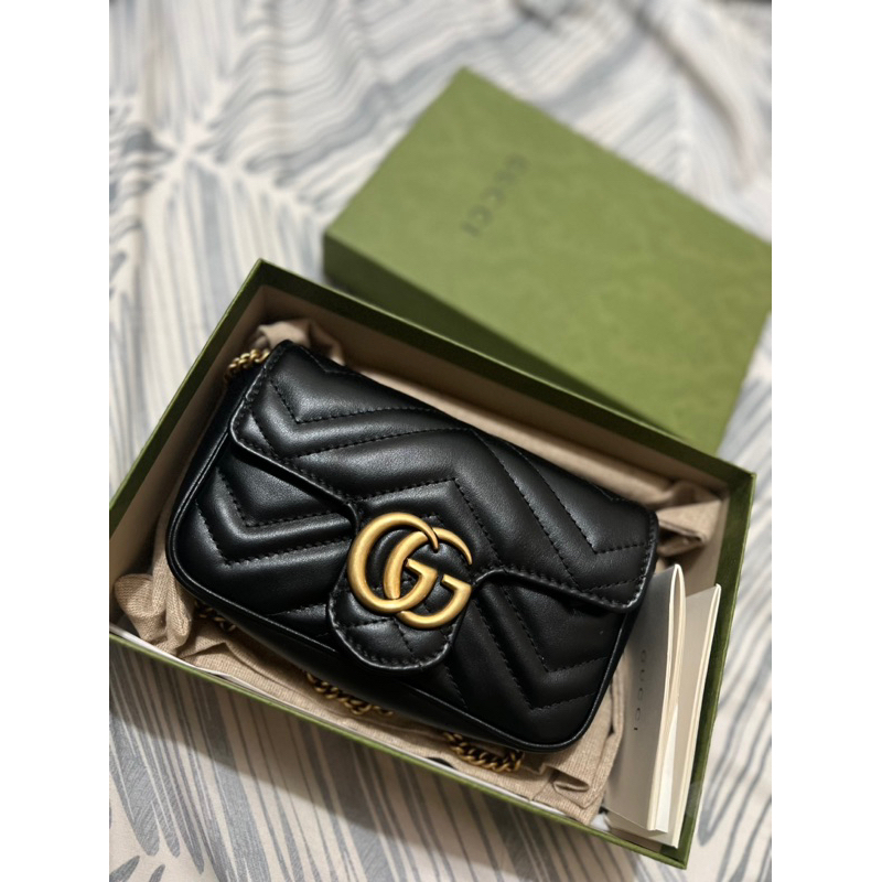 Preloved Gucci GG Marmont Super Mini Black GHW Autenthic