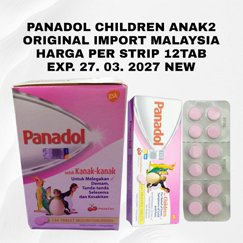 PANADOL CHILDREN ANAK PANADOL ANAK ORIGINAL IMPORT MALAYSIA