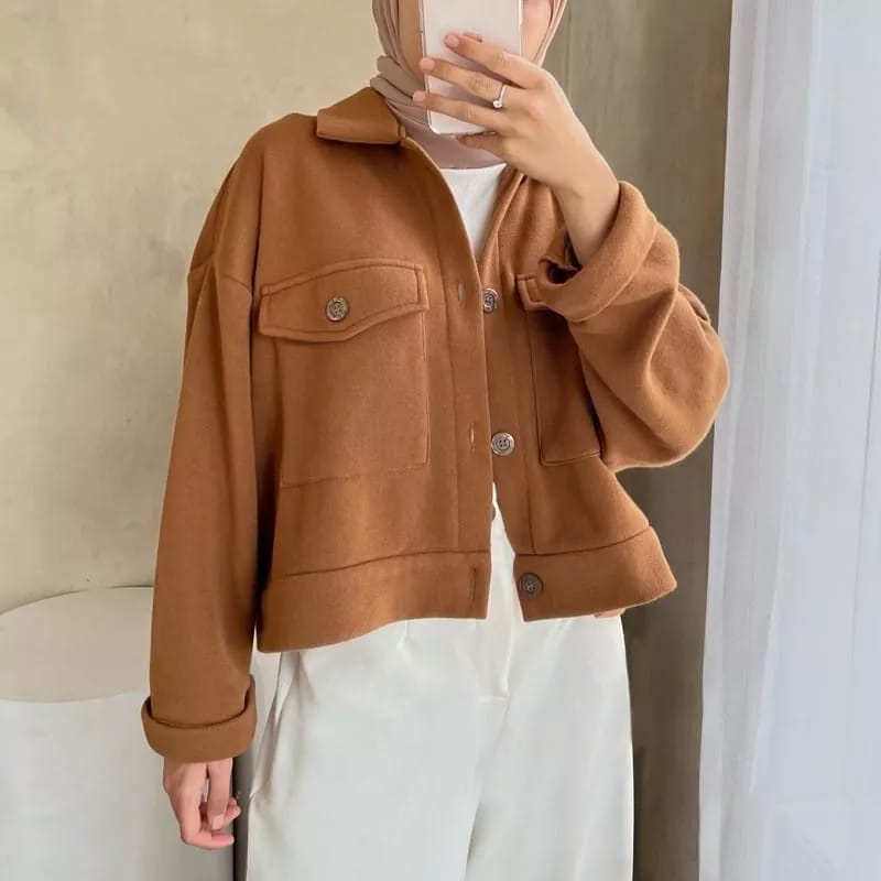 LEZY CROOPE BUTOON SWEATER OUTER WANITA OVERSIZE