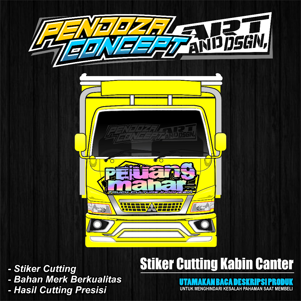 (TERLARIS) CUTTING STIKER HOLOGRAM KABIN TRUK CANTER TULISAN PEJUANG MAHAR