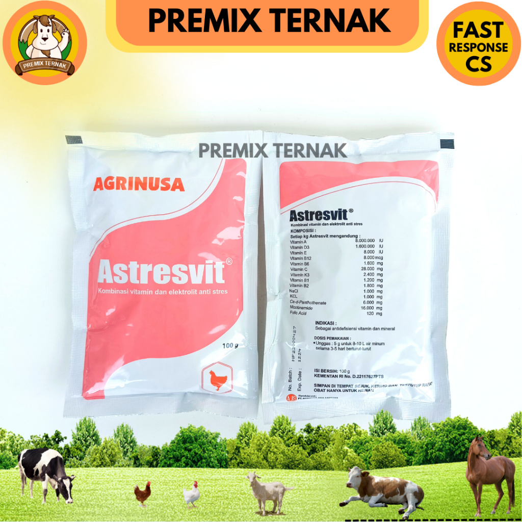 ASTRESVIT 100 gram - Kombinasi Vitamin dan Elektrolit untuk Anti Stres Ayam Bebek