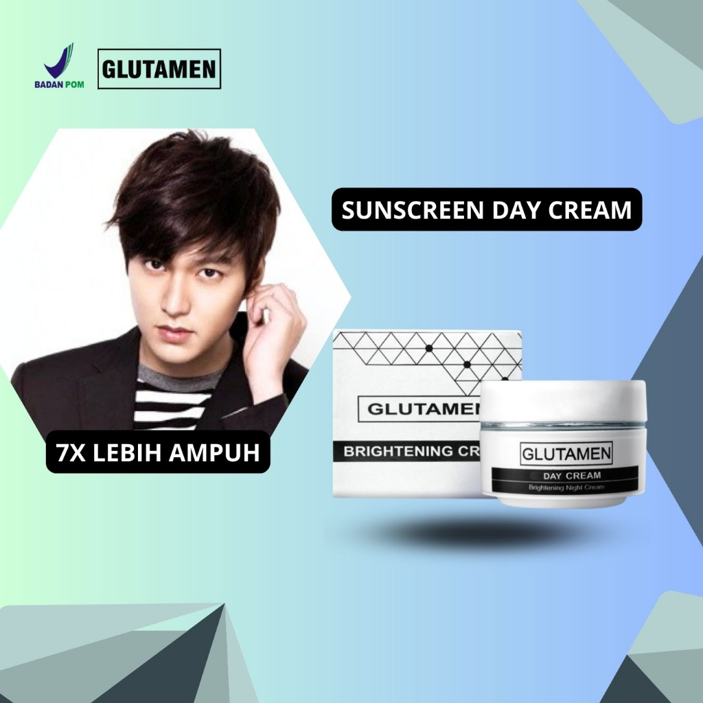 BPOM Sunscreen Cream Siang Glutamen Krim Siang Pemutih Wajah Kusam Pria Obat penghilang bekas jerawa