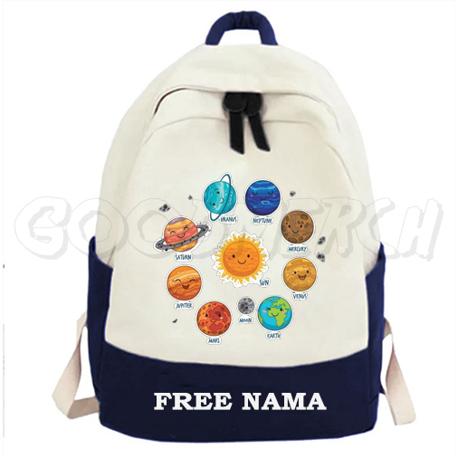 TAS RANSEL ANAK / TAS SEKOLAH ANAK MOTIF TATA SURYA PLANET GALAXY
