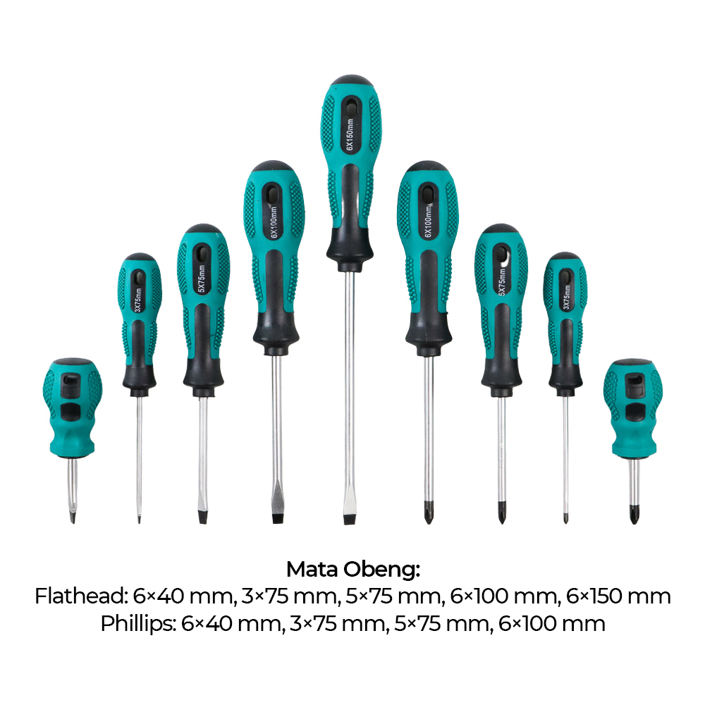 Set Obeng Reparasi Magnetic Head 9 in 1 - Green