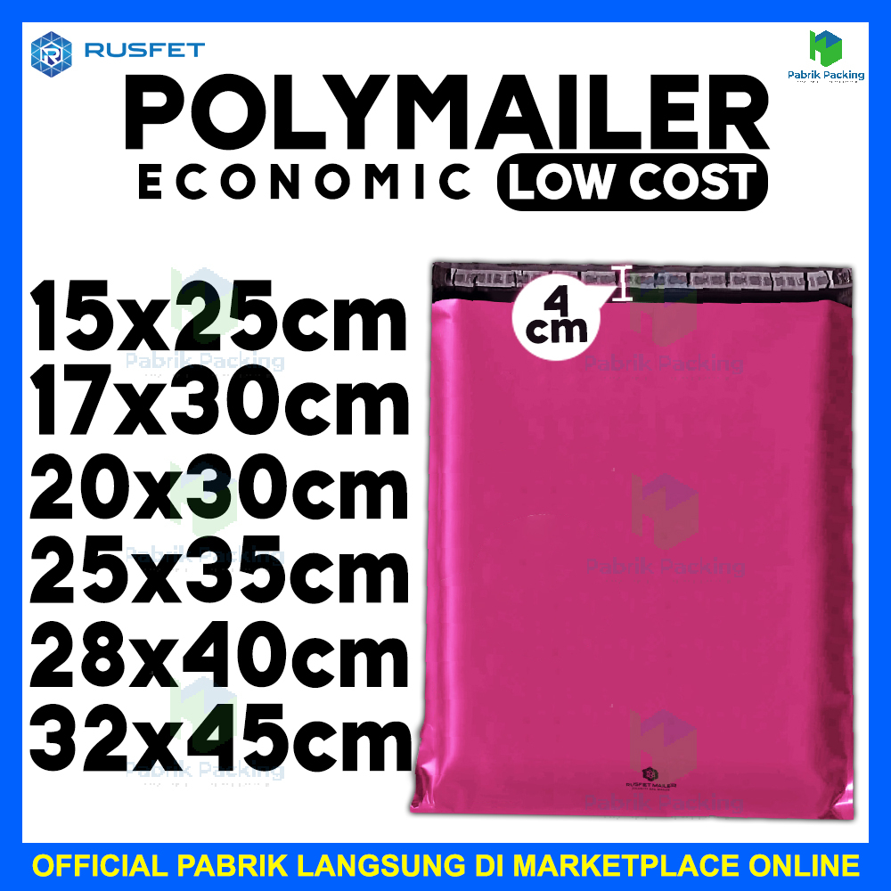 

Amplop plastik packing baju kado polymailer warna pink low cost pack