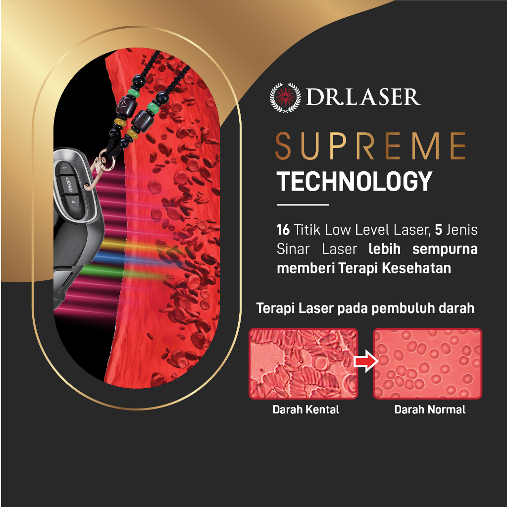 Dr Laser Supreme 16 Titik - Jam Tangan Laser Terapi Kaki, Terapi Tangan, Terapi Stroke Bergaransi dan Original 100%-2