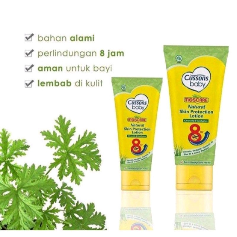 Losion CUSSONS Melidungi Dari Gigitan Nyamuk BABY MOSCARE Natural Skin Protection Lotion 50 gr 50gr / 100 gr 100gr