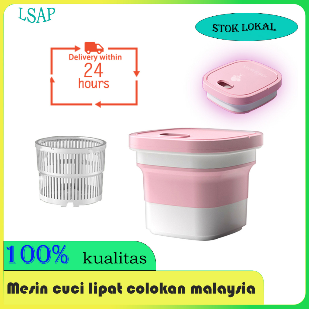 NJ815 Mesin Cuci Lipat Mini Mesin Cuci Portabel Lipat Mini Mesin Cuci Laundry Ringan untuk Perjalana