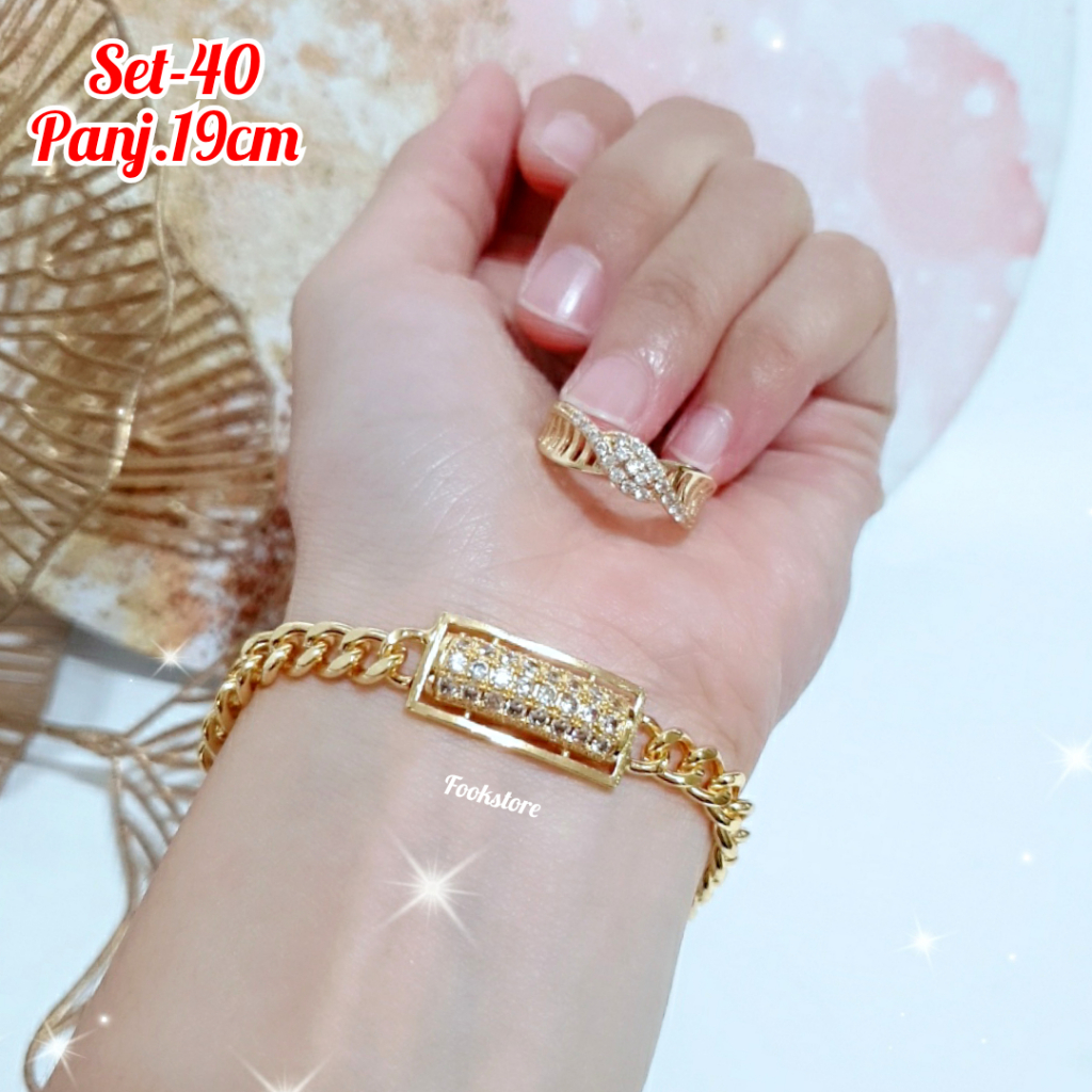 Perhiasan wanita SET GELANG GRATIS CINCIN CANTIK/ANTI ALERGI